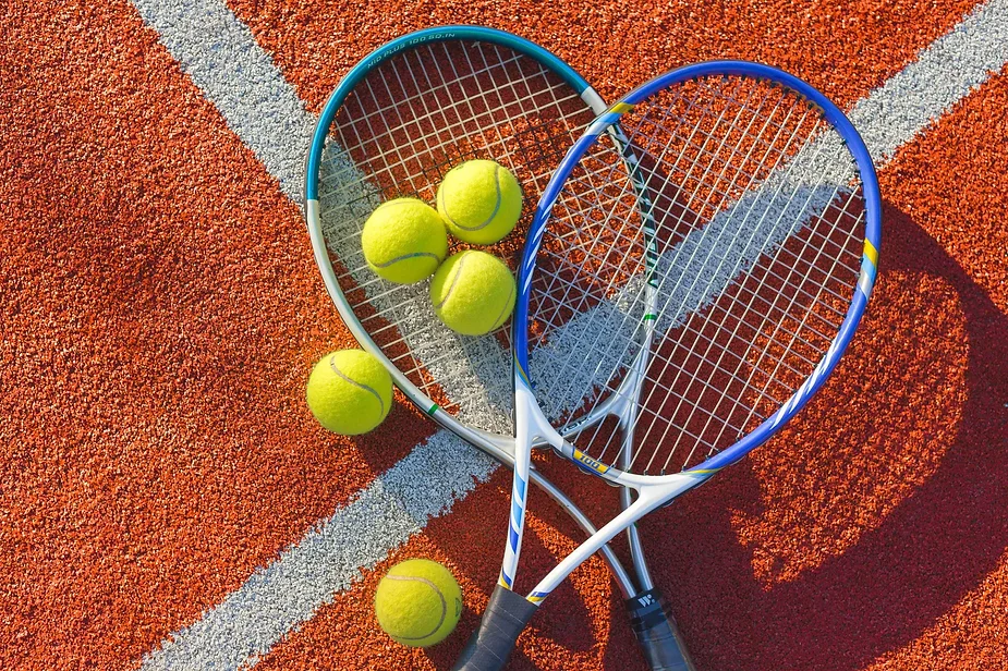 tennis racquet and ball