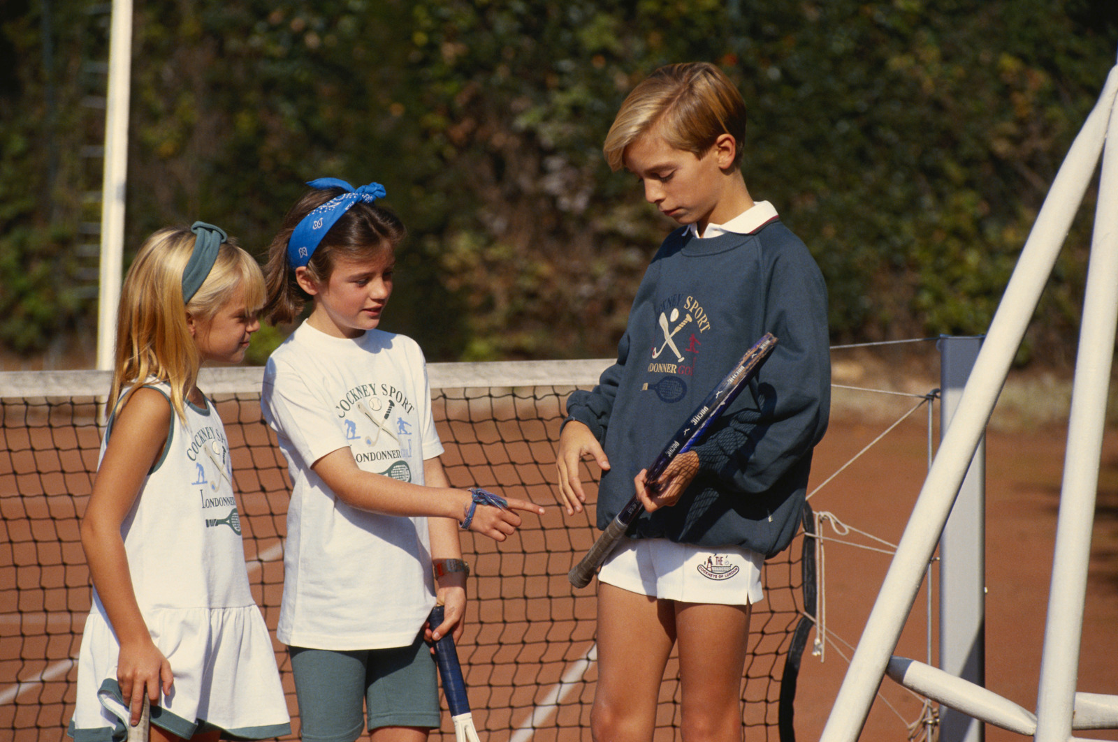 Children on tennis court